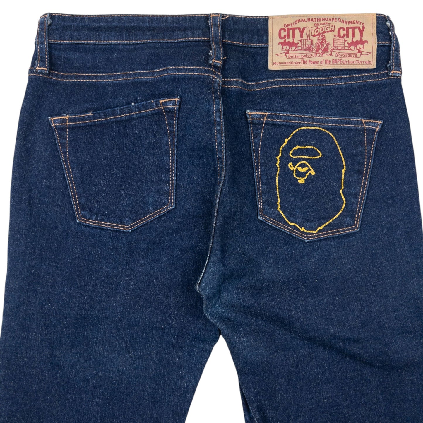 Vintage Bape Embroidered Denim Skinny Jeans Size XS