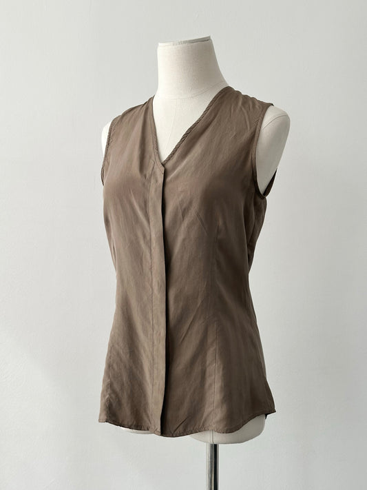 Emporio Armani 2000s Pure Silk Minimal Sleeveless Top - S
