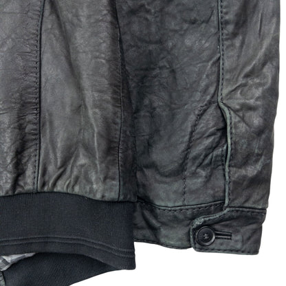 Vintage 2000s Hugo Boss Zip Up Leather Jacket Size M | Medium, Black