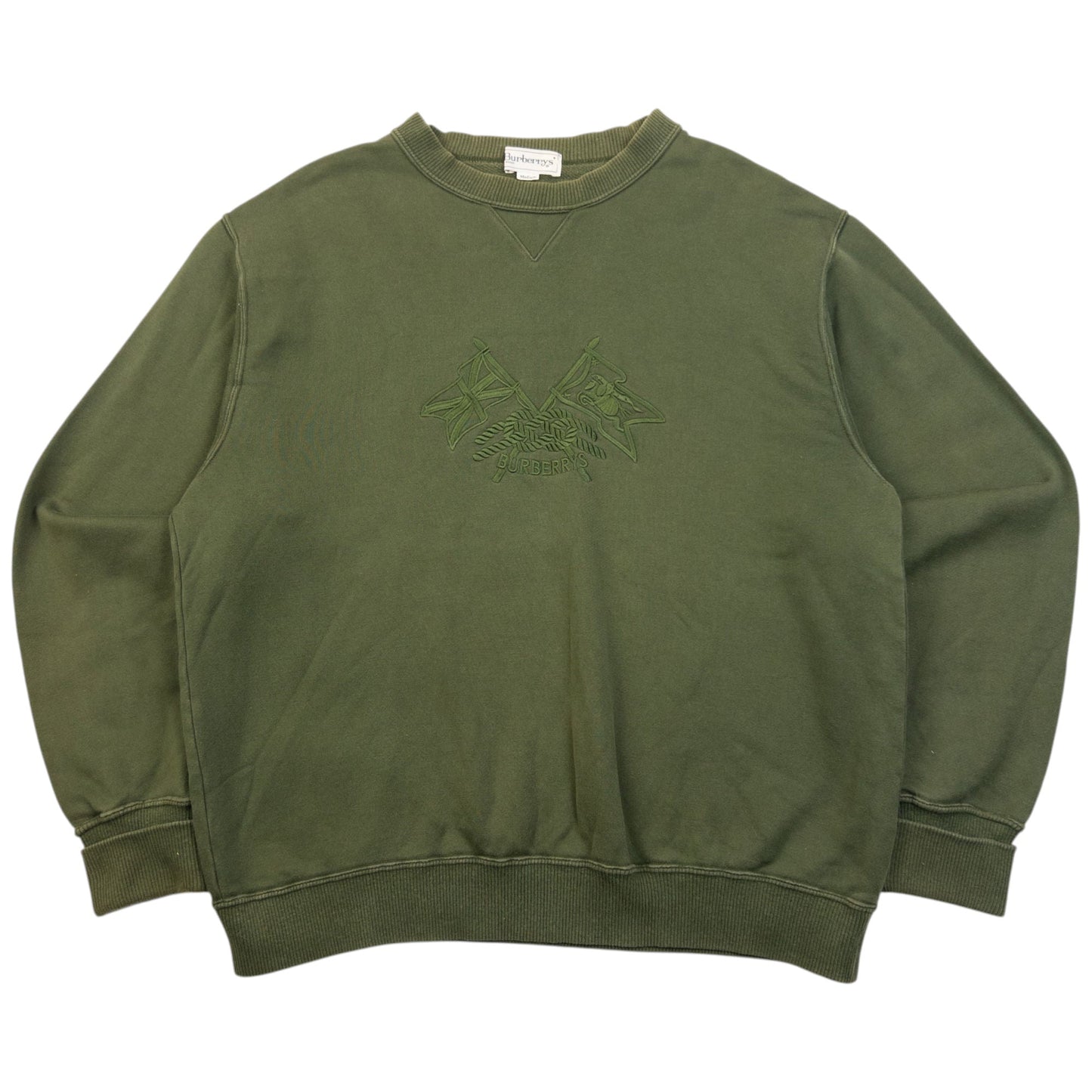 Vintage 90s Burberry Embroidered Sweatshirt Size XS | XS, Green