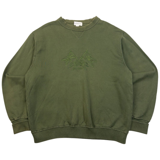 Vintage 90s Burberry Embroidered Sweatshirt Size XS | XS, Green
