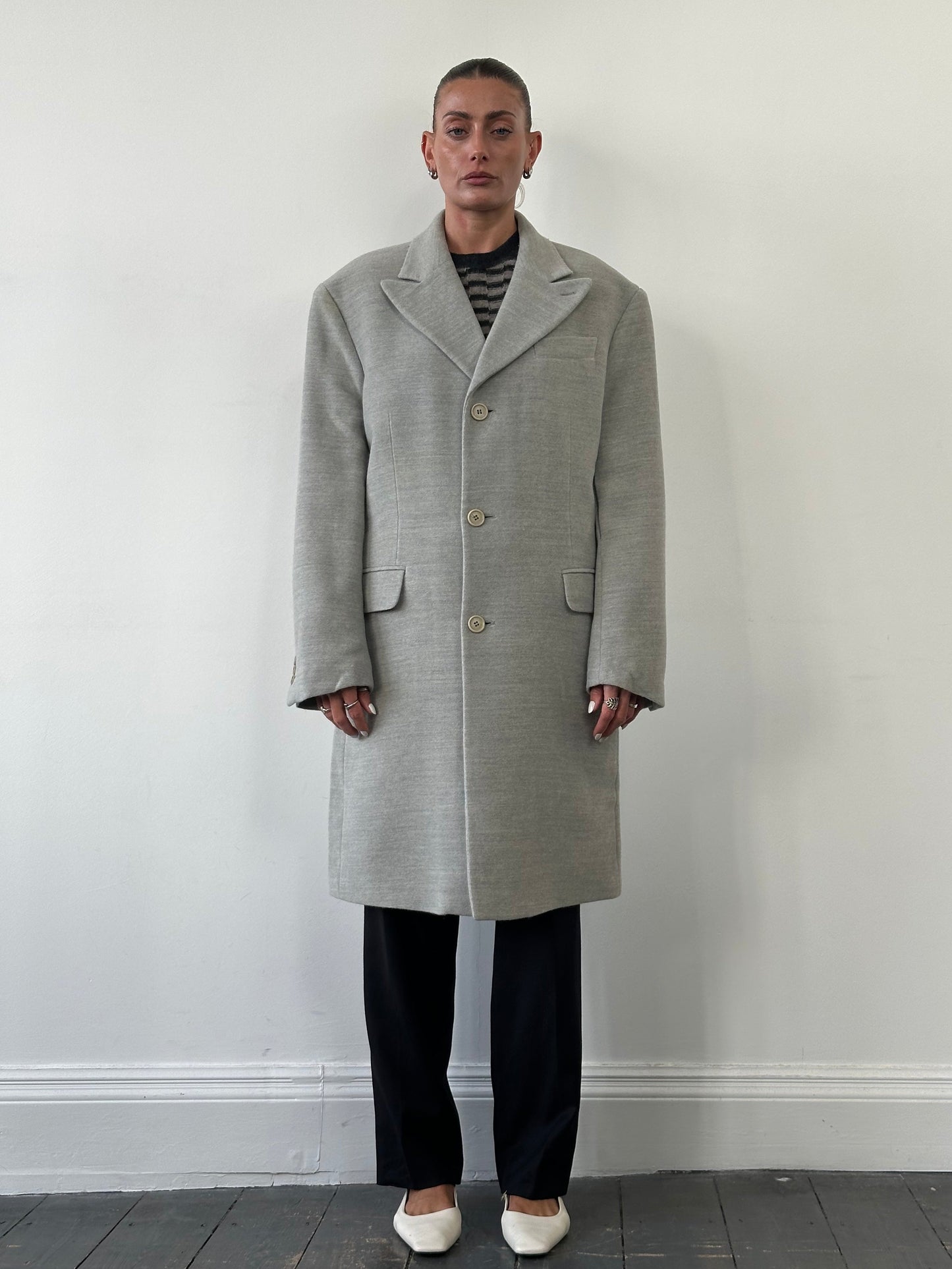 Gianfranco Ferre 1990s Wool Single Breasted Coat - L