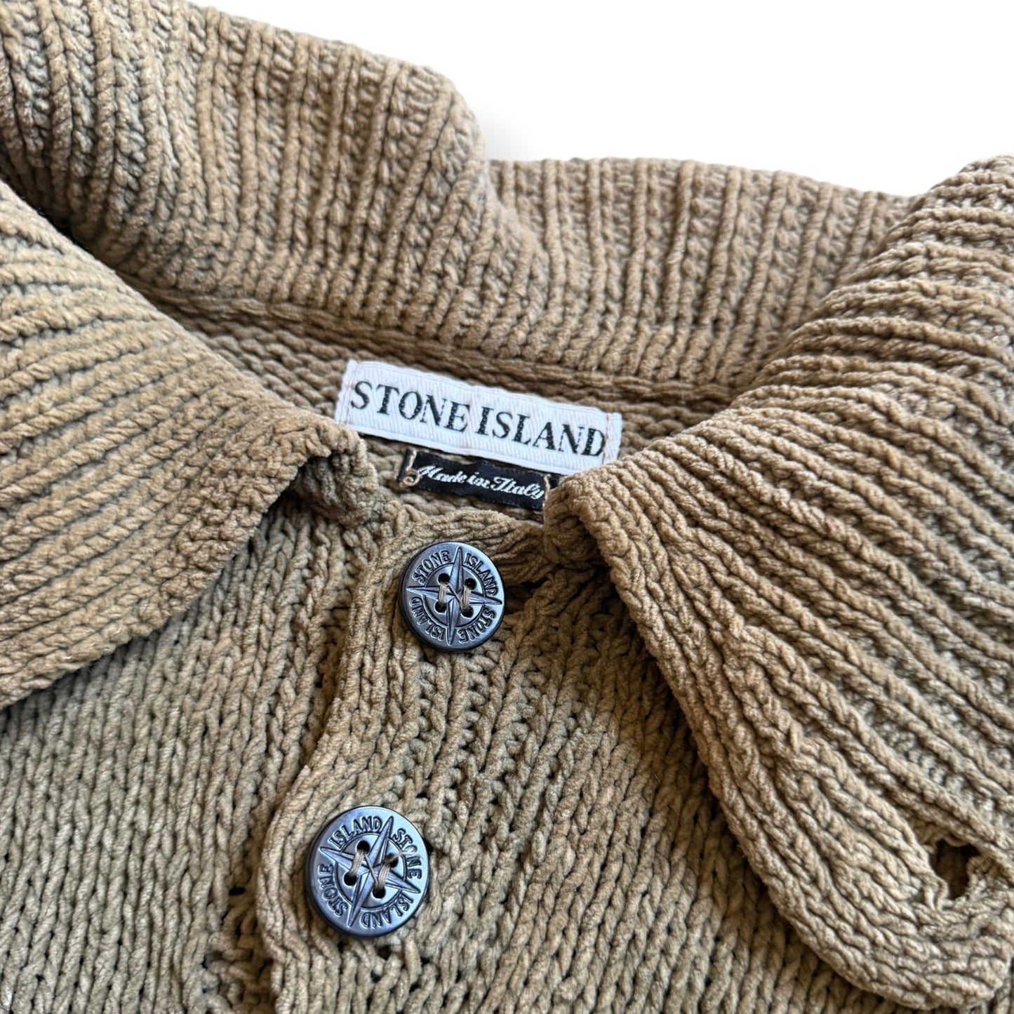 FW1998 Stone Island Chenille Knitted Jumper (L) | Large, Green