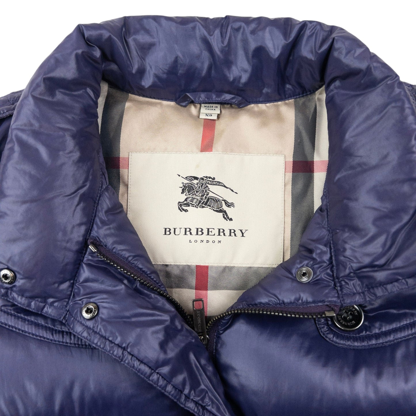 Vintage Burberry Zip Up Puffer Jacket Womens Size XS | XS, Purple