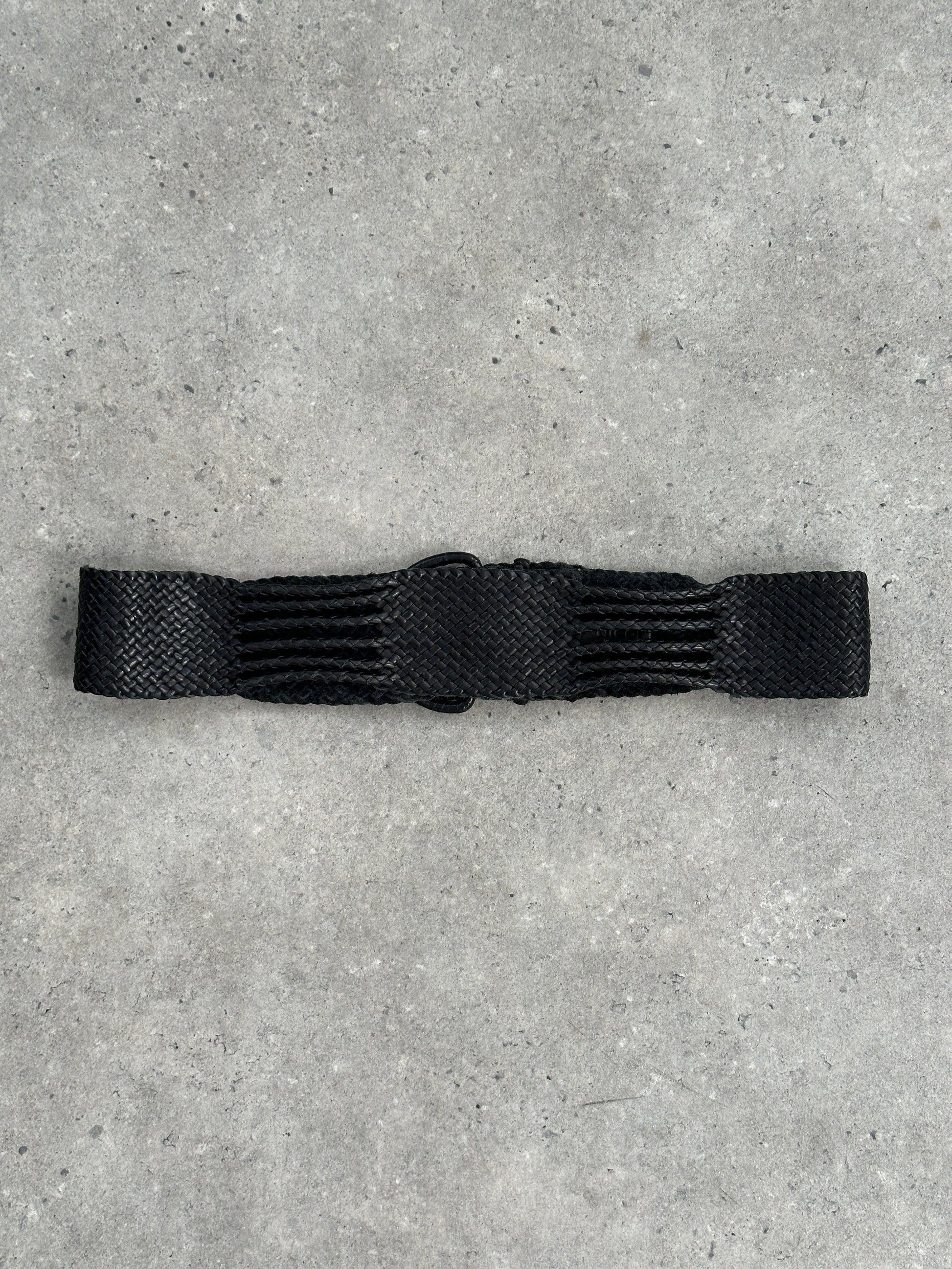 Nicole Farhi 1990s Woven Leather Chunky Belt - One size
