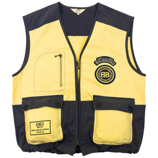 Vintage 90s Balenciaga Sports Gilet Vest Size S | Small, Multicoloured