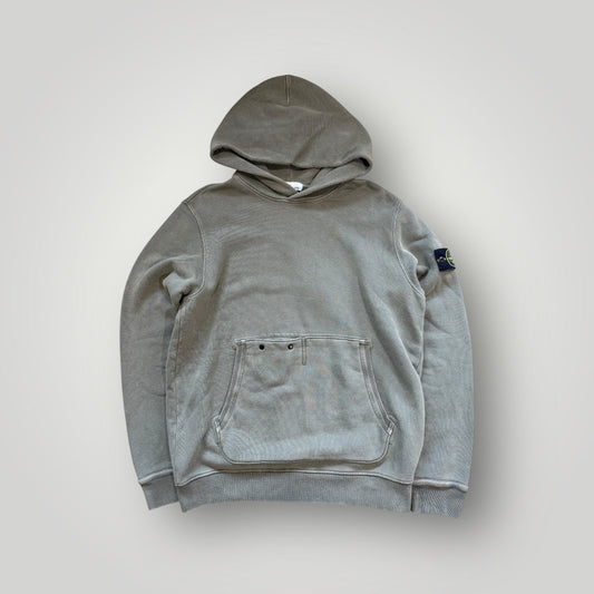 Stone Island Khaki Green Old Effect Hoodie L