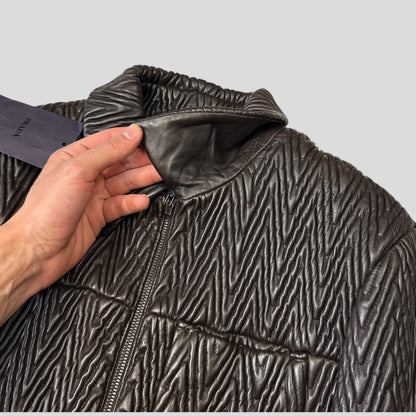 Prada Milano 2006 Runway 3D Ruched Leather Zigzag Jacket - IT48 | Default Title, Multicoloured