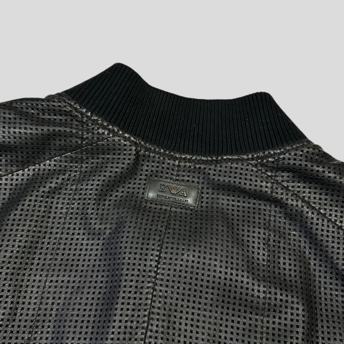 Emporio Armani 2009 Perforated Mesh Lambskin Leather Bomber - IT52 (M) | Large, Burgundy