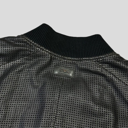 Emporio Armani 2009 Perforated Mesh Lambskin Leather Bomber - IT52 (M) | Large, Burgundy