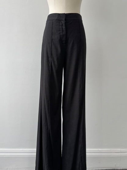 Diane Von Furstenberg 2000s Linen Wide Leg Trousers - W24