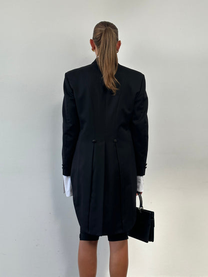 Christian Dior Monsieur 80s Double Breasted Tuxedo Tailcoat Blazer - M