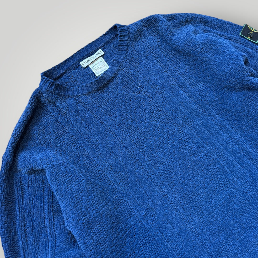 Stone Island 1980s Chenille Cable Knit L | Default Title, Blue