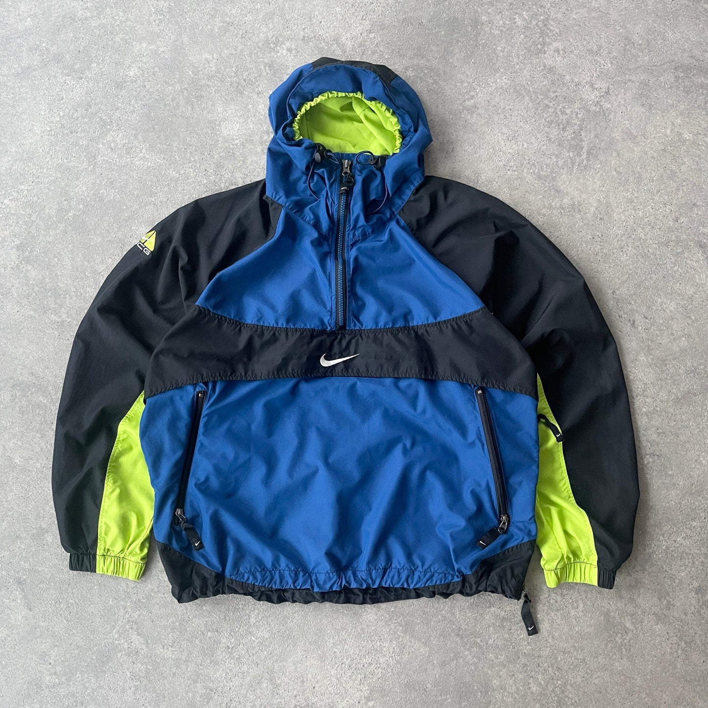 Nike ACG 1990s 1/4 zip technical lightweight packable shell jacket (L)
