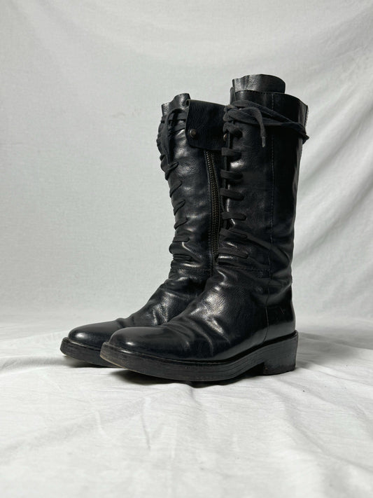 ANN DEMEULEMEESTER COMBAT BOOTS | DEFAULT TITLE, Black