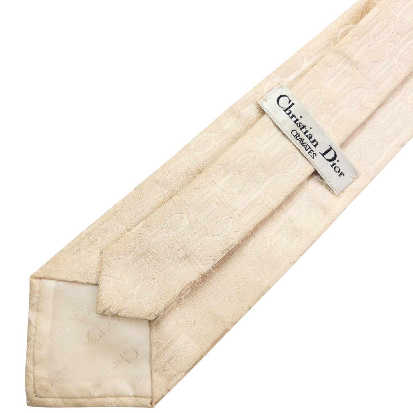 Vintage 2000s Dior Monogram Silk Tie | O/S, Cream