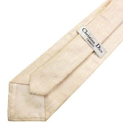 Vintage 2000s Dior Monogram Silk Tie | O/S, Cream