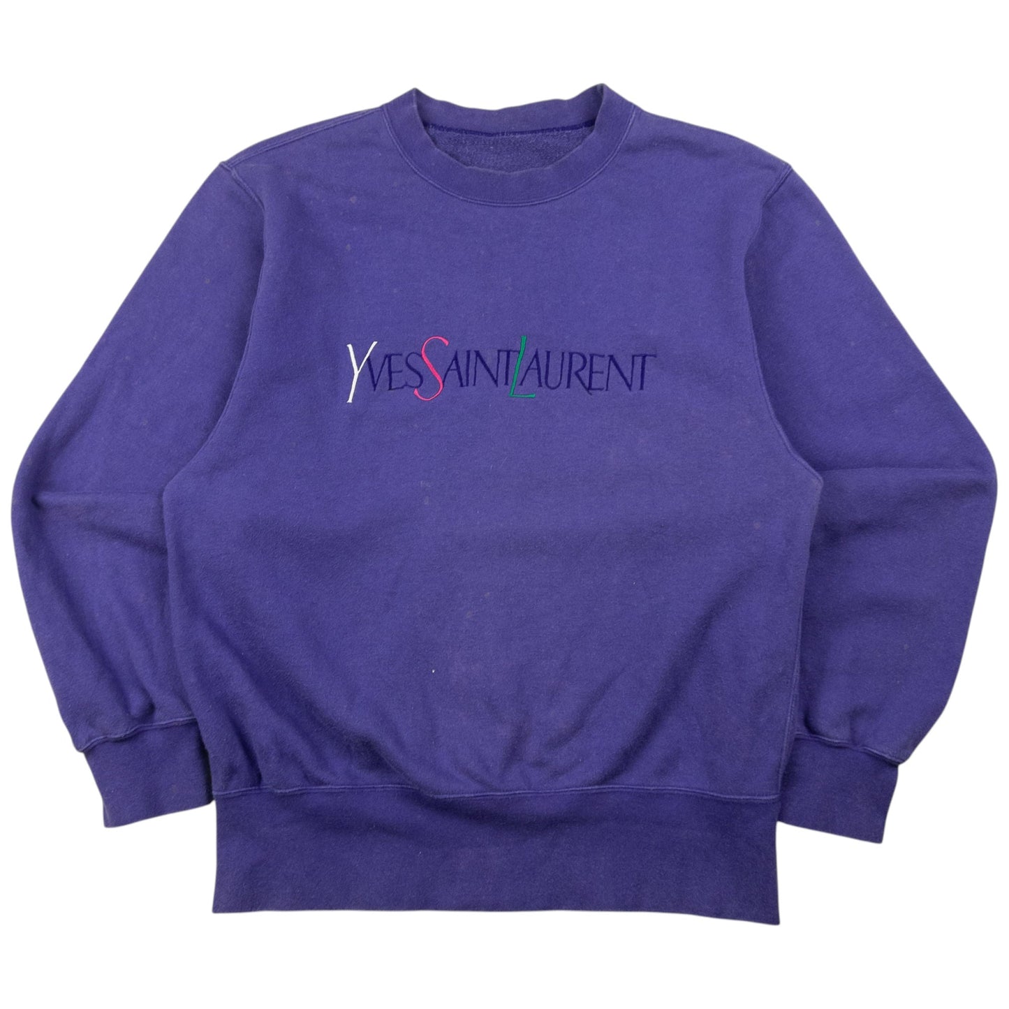 Vintage YSL Yves Saint Laurent Embroidered Sweatshirt Womens Size S