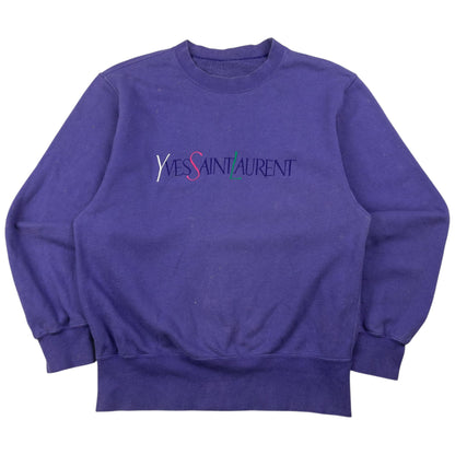 Vintage YSL Yves Saint Laurent Embroidered Sweatshirt Womens Size S