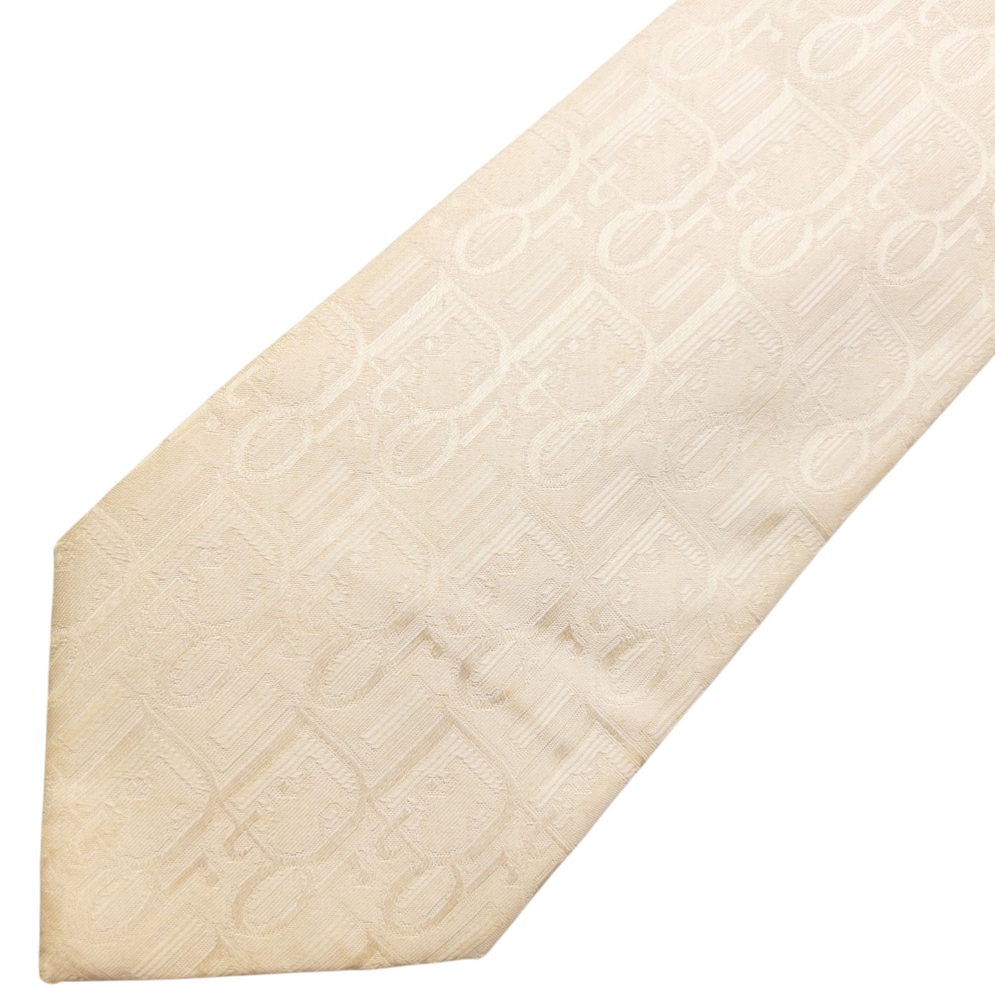 Vintage 2000s Dior Monogram Silk Tie | O/S, Cream