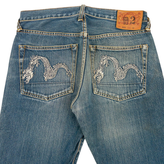 Vintage 2000s Evisu Double Dragon Gull Japanese Denim Jeans Size W31 | W31, Multicoloured