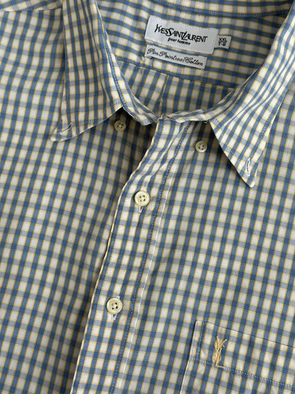 Yves Saint Laurent Pour Homme 1990s Check Short Sleeve Shirt - XXL