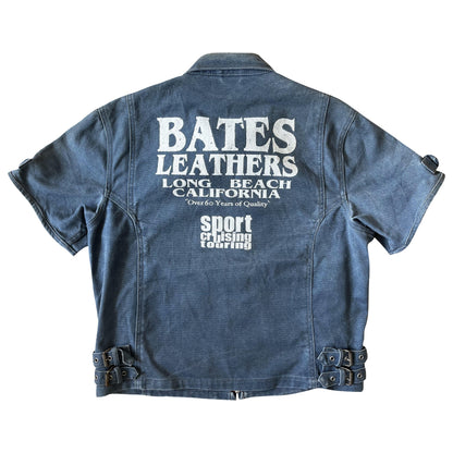 Bates Leathers Denim Zip Up Biker Vest - M