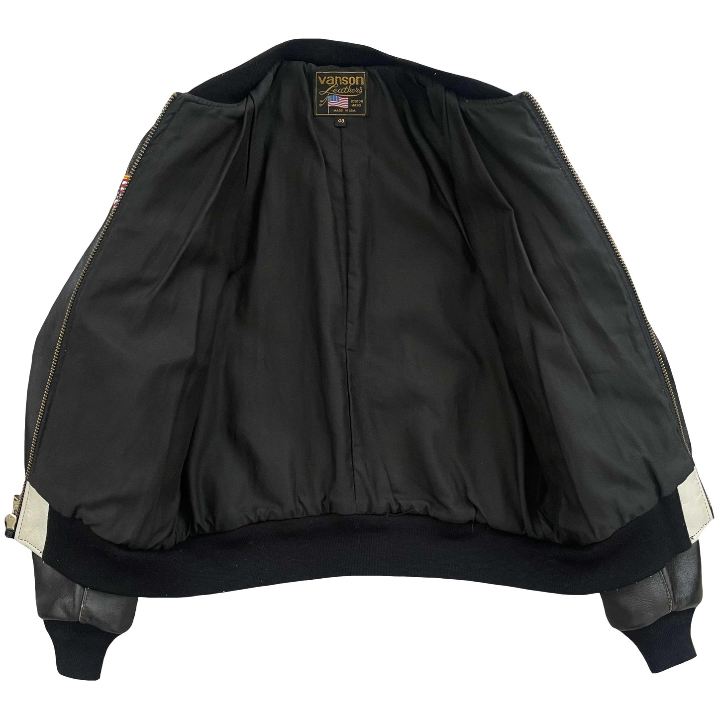 Vanson Leathers Race Team Leather Bomber Jacket - M