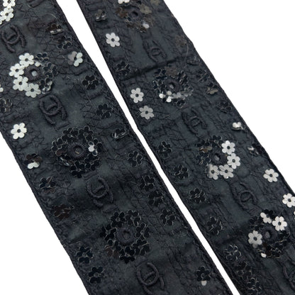 Vintage 2006 Chanel Embroidered Sequin Belt Womens Size L | O/S, Black