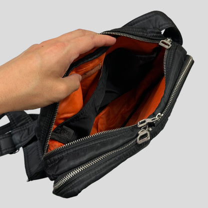 Porter 00’s Black Nylon Tanker Multipocket Crossbody Bag