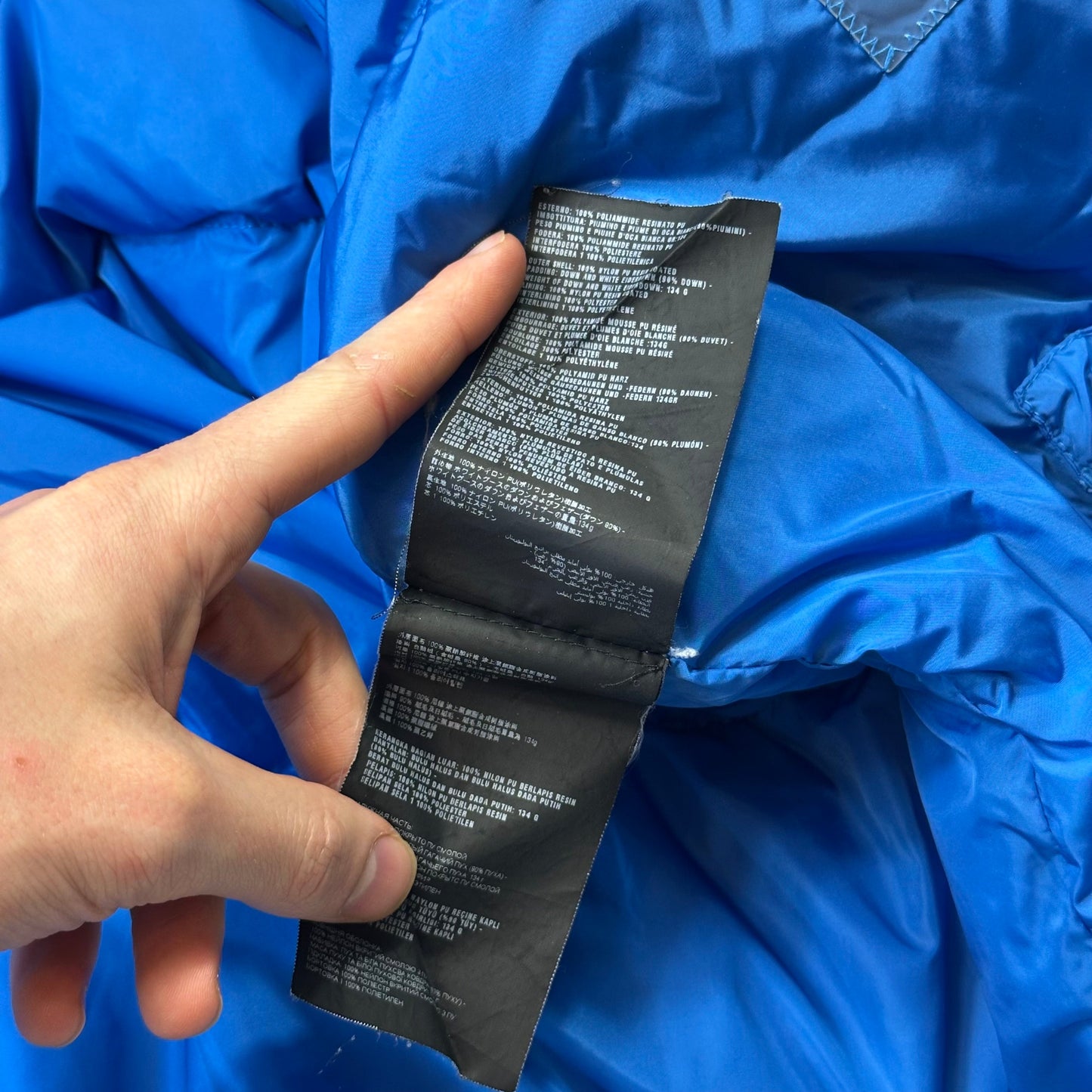 Prada 2012 Plaque Logo Bi-colour Nylon Goose Down Puffer Jacket - IT56 (L/XL) | Default Title, Blue