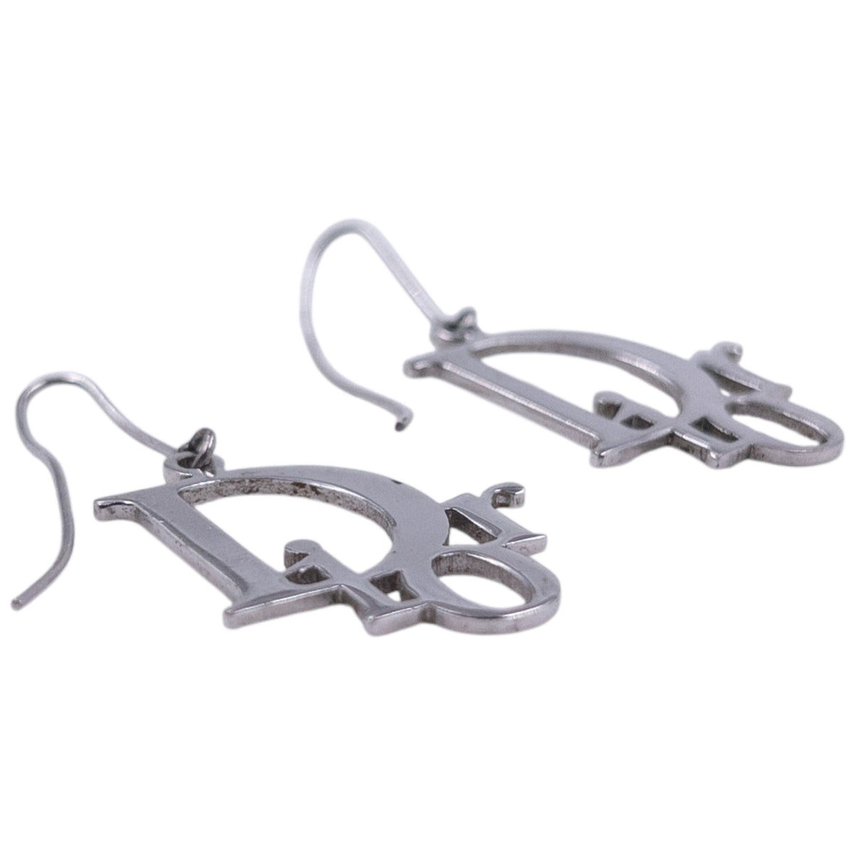 Vintage 2000s Dior By John Galliano Logo Earrings | O/S, Grey