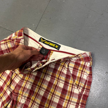 Avirex Plaid Shorts In Red ( W34 )