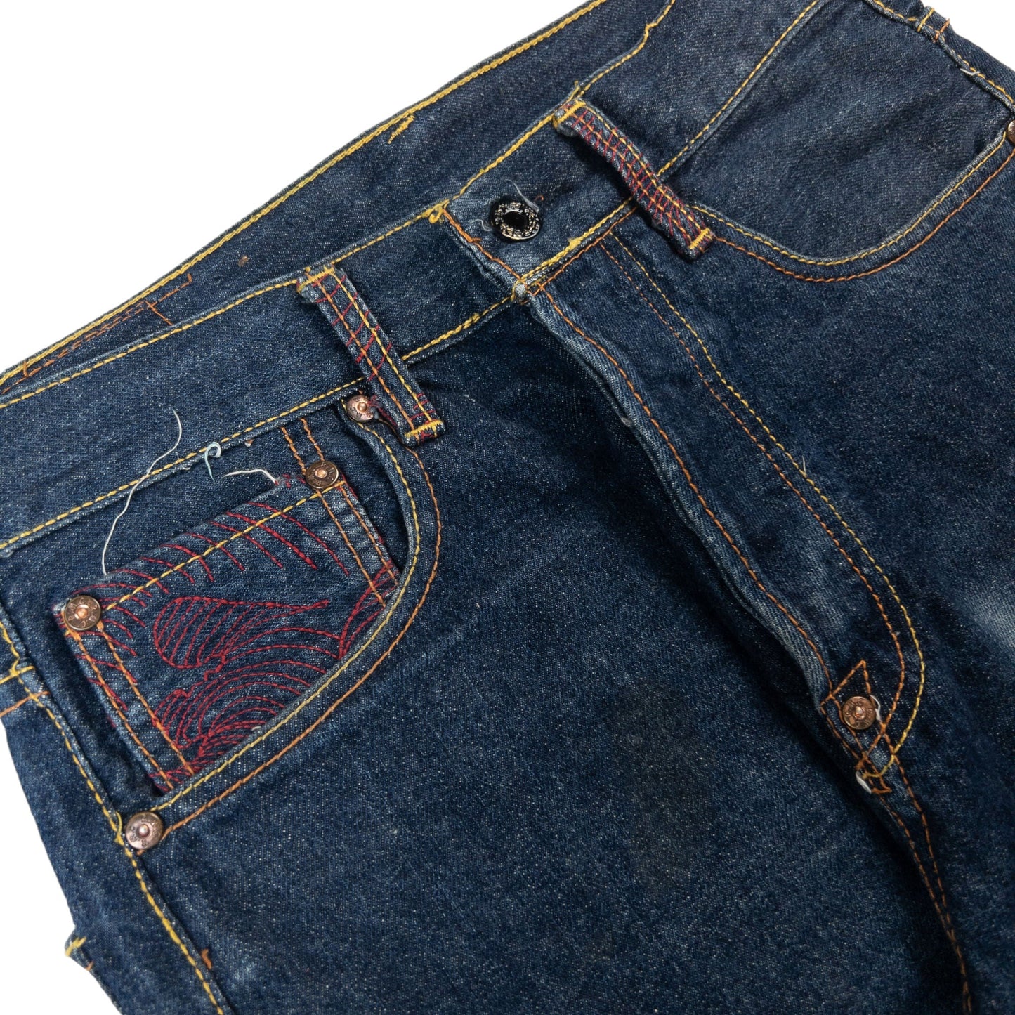 Vintage RMC Red Monkey Company Japanese Embroidered Denim Jeans Size W30