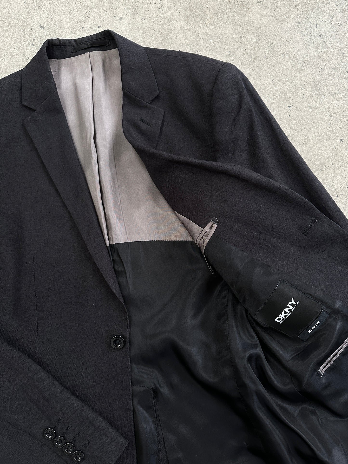 DKNY Pure Linen Slim Fit Single Breasted Blazer - 38R/S