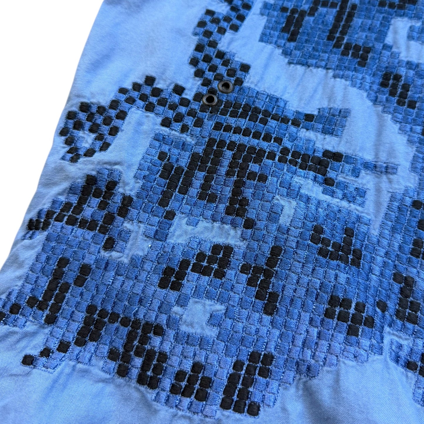 2000's Maharishi Pixelated Dragon Zipped Shirt (L) | Default Title, Blue