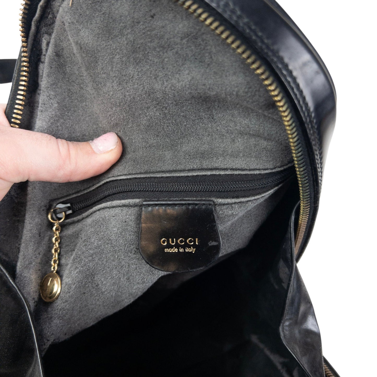 Vintage 80s Gucci Leather And Bamboo Sling Bag | O/S, Black