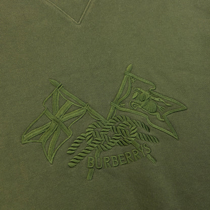 Vintage 90s Burberry Embroidered Sweatshirt Size XS | XS, Green