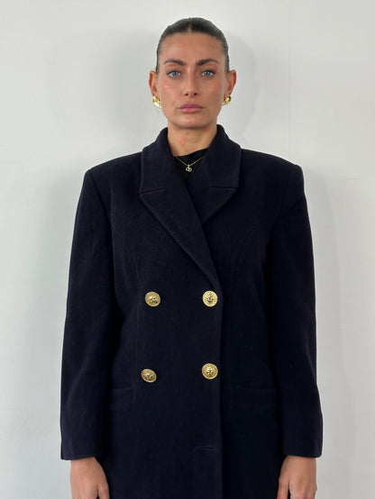 Gianni Versace Versus 1990s Bespoke Button Double Breasted Coat - M