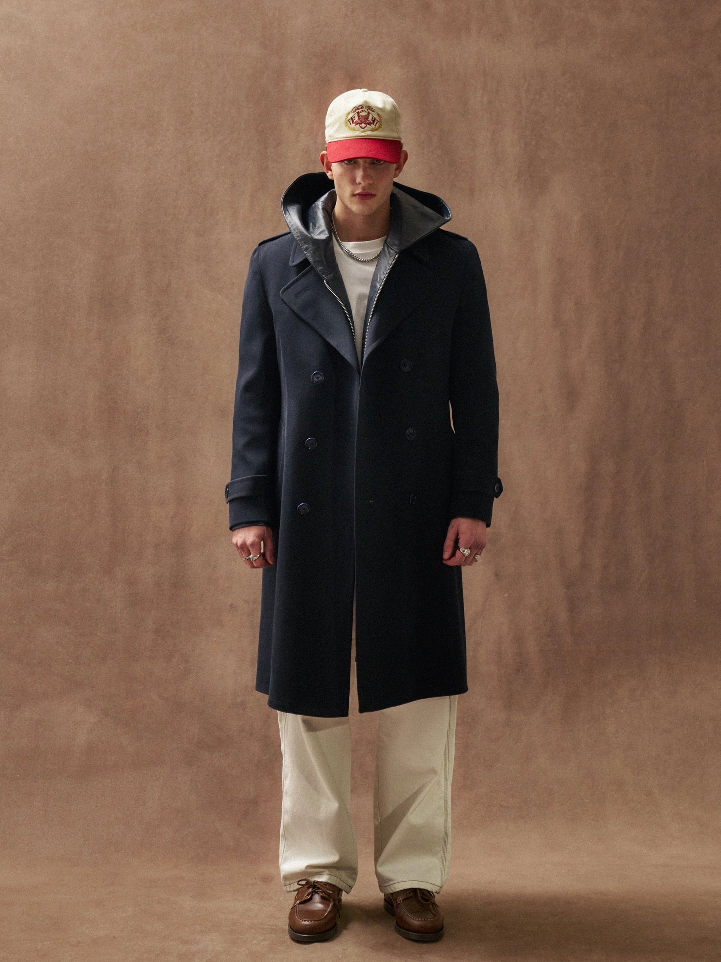 Vintage New Wool Twill Belted Trench Coat - XL