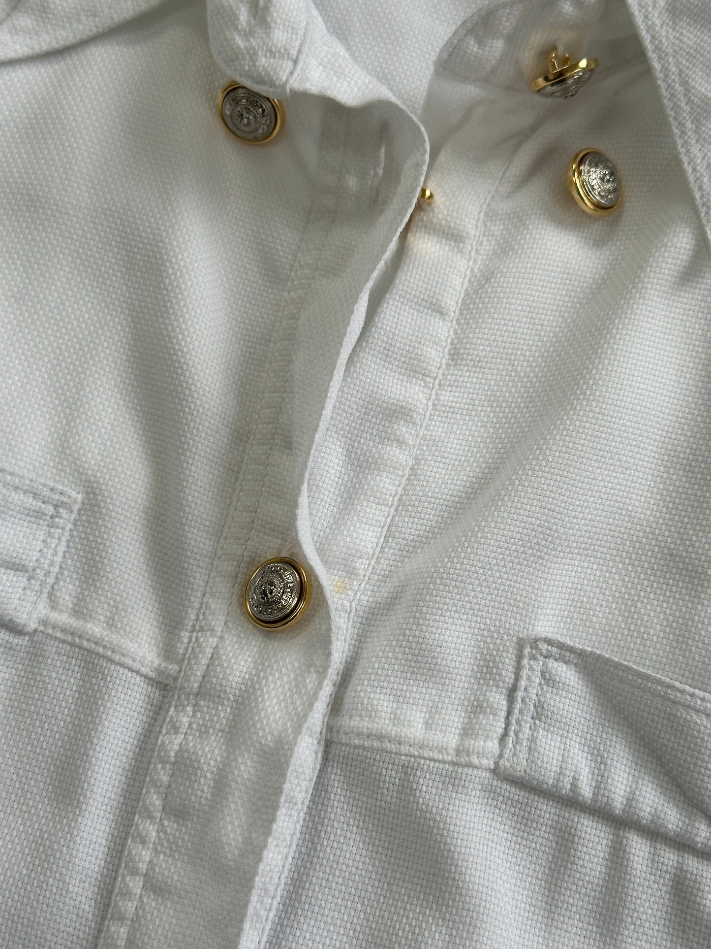 Gianni Versace Versus 1990s Bespoke Button Two Piece Skirt Set - M/W26