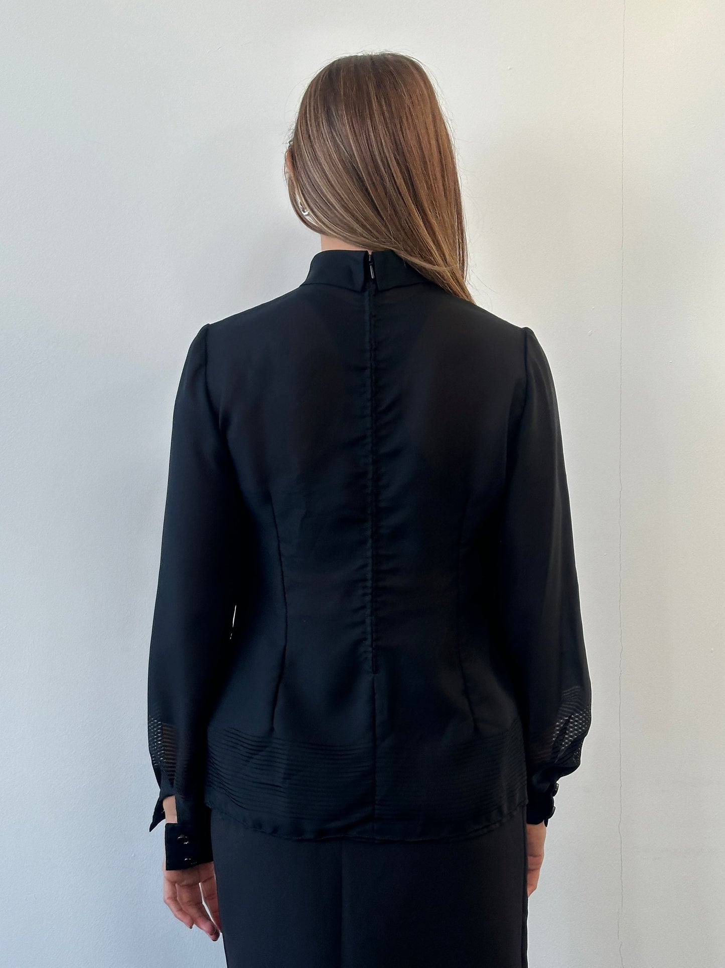 Vintage 1990s Sheer Stripe Panel Top - M