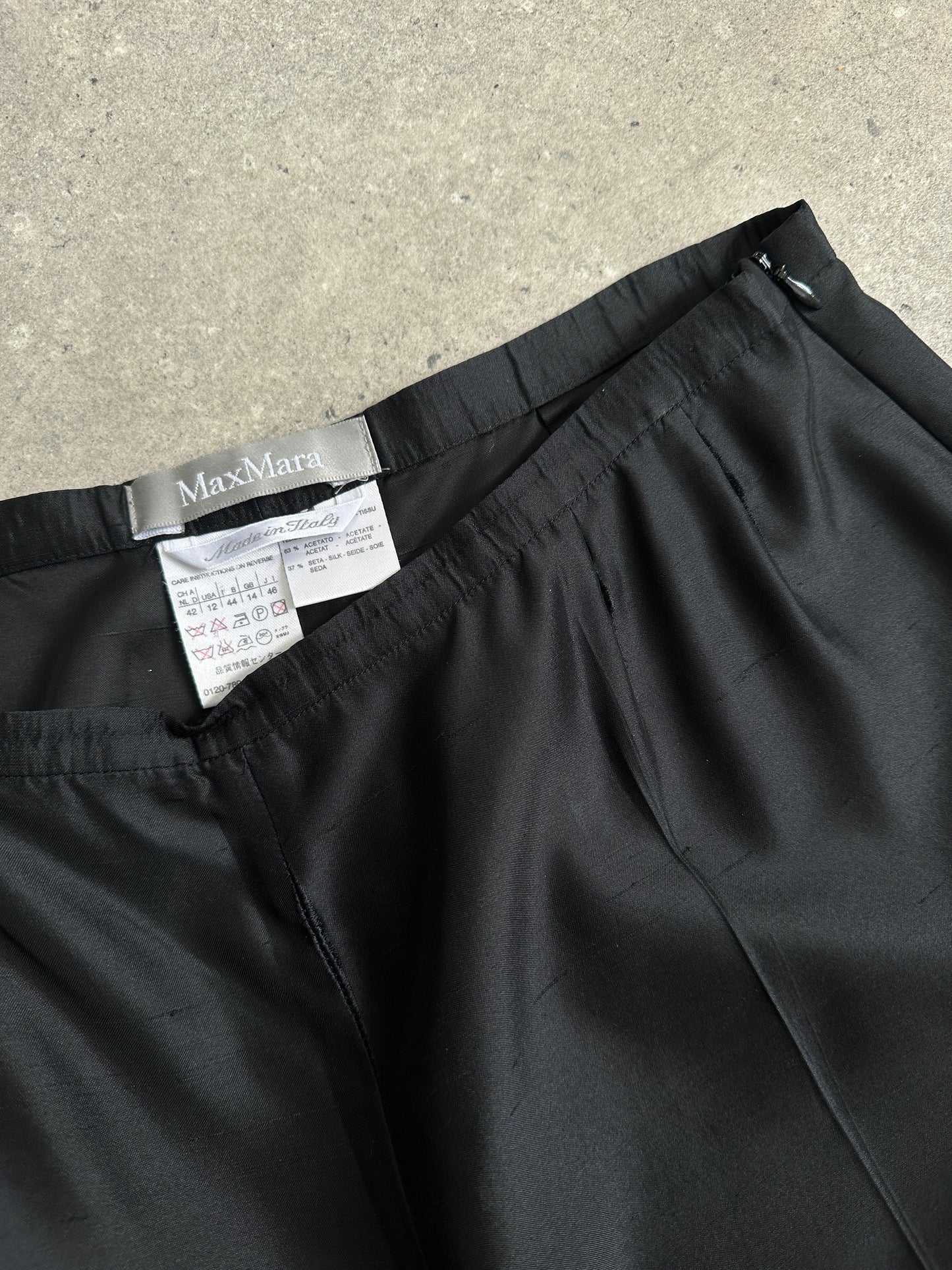 Max Mara 1990s Silk Straight Leg Trousers - W28