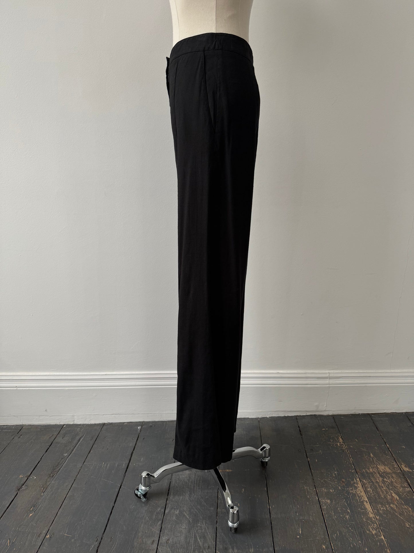 Diane Von Furstenberg 2000s Linen Wide Leg Trousers - W24