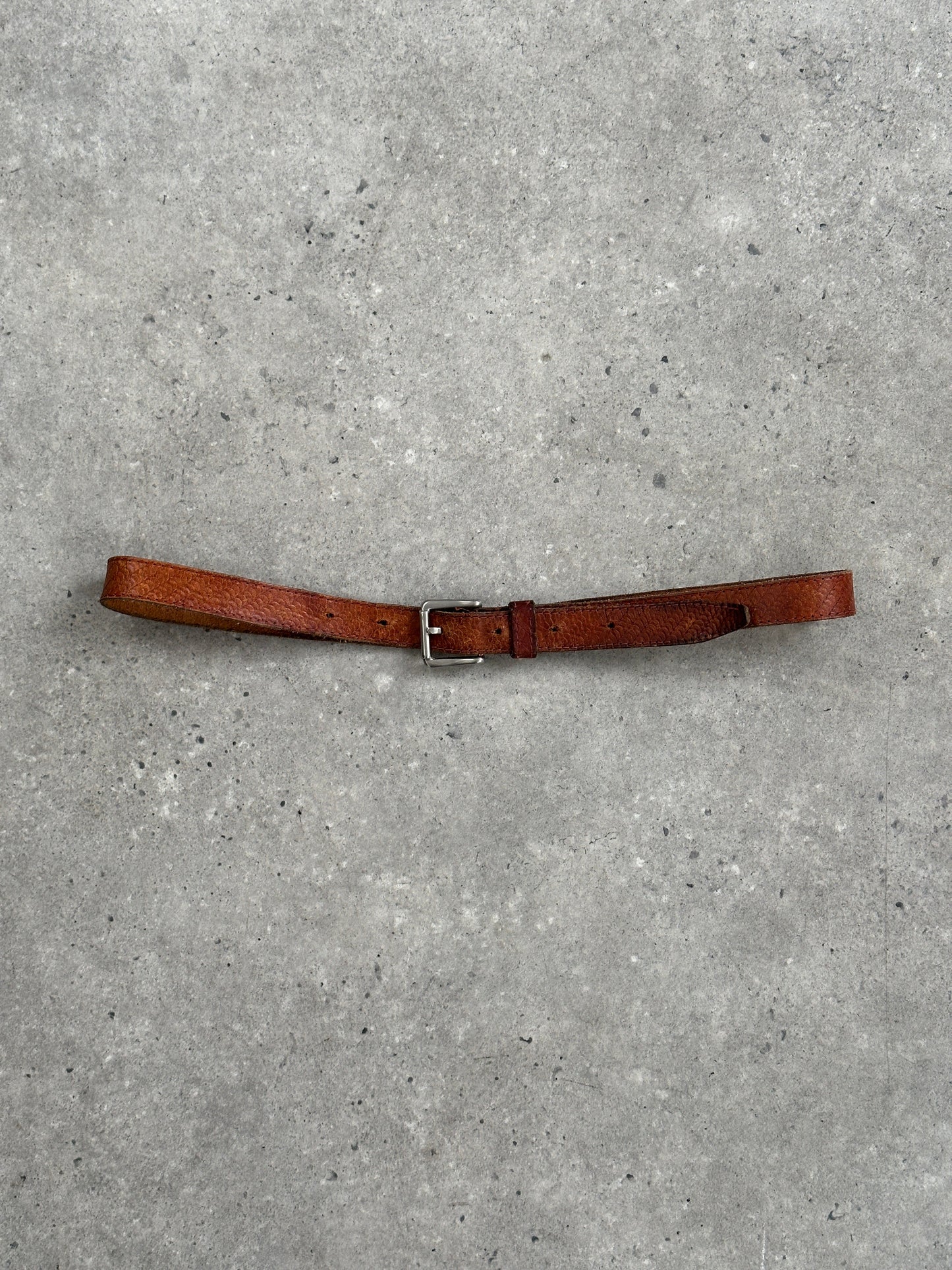 French Vintage 1990s Slim Leather Belt - W29-35
