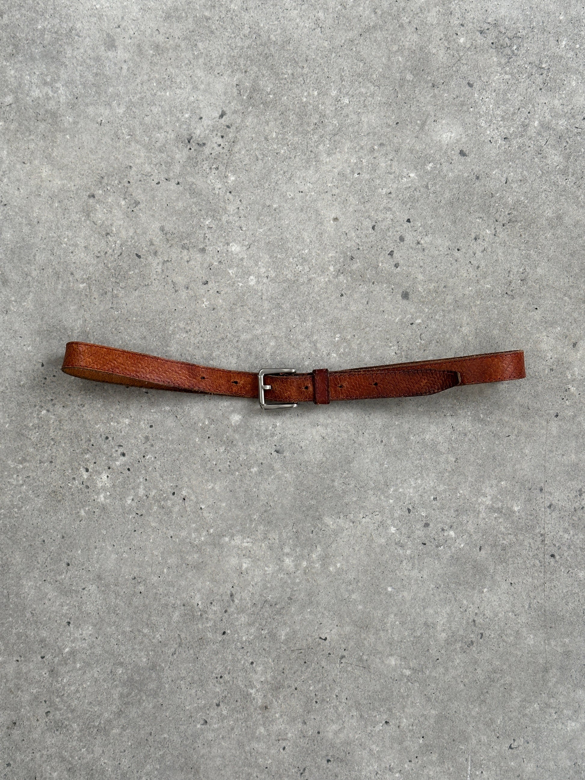 French Vintage 1990s Slim Leather Belt - W29-35