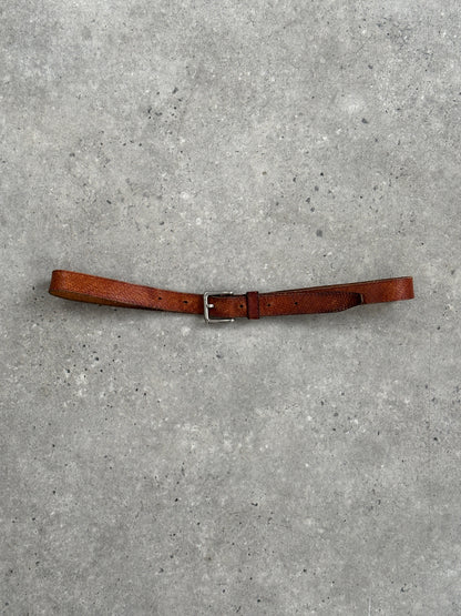 French Vintage 1990s Slim Leather Belt - W29-35