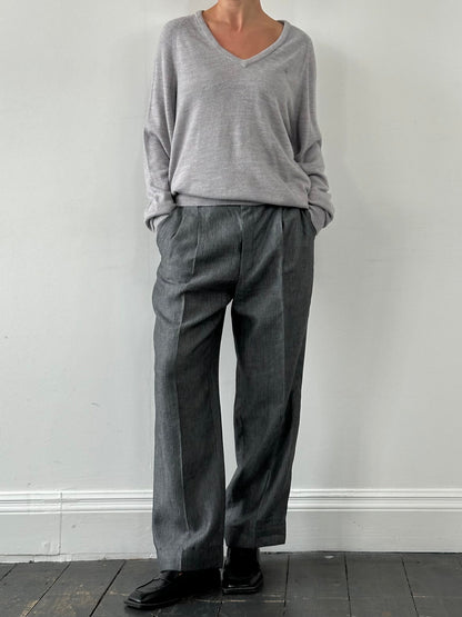 Italian Vintage Straight Leg Lightweight Tailored Trousers - W34