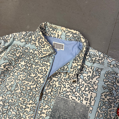 Cav Empt 2019 Noise Printed Brushed Cotton Jacket In Blue & White ( XL )