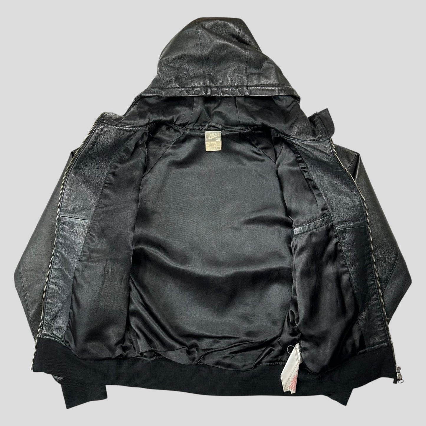 Nike 2007 Tony Spackman Leather Boxy Bomber Jacket - S | Default Title, Black